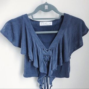 Stella Laguna Beach Crop Tie Butterfly Top XS/S